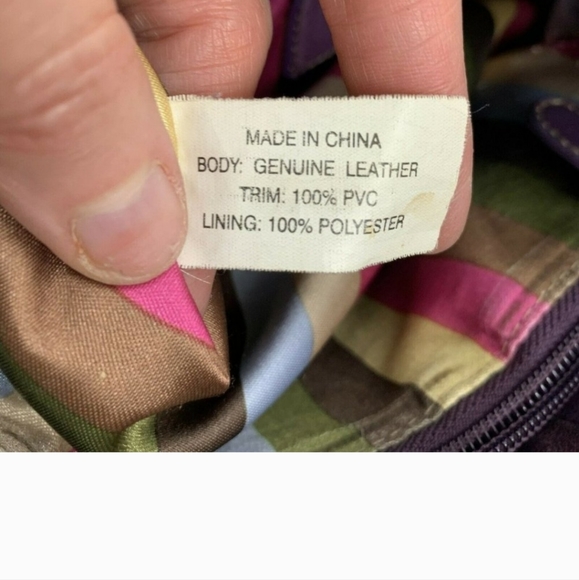 Tignanello Classic Purple Leather Convertible Crossbody Bag Adjustable Purse - Picture 8 of 14